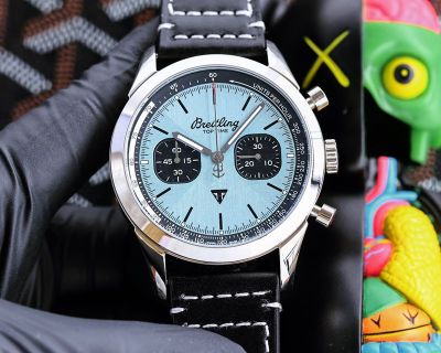 Breitling 1884 chronometre Avenger Japan Complications Quartz Movement 43mm Light Blue Dial Watch